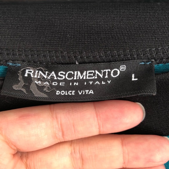 NWT Italian Rinascimento Dolce Vita Dress Petrol Blue w/ Attached Scarf Large - Picture 5 of 11